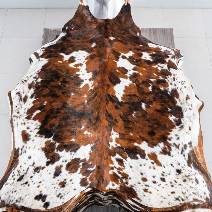Tricolor Cowhide Rug Size 7'6" L x 6'8" W 9527