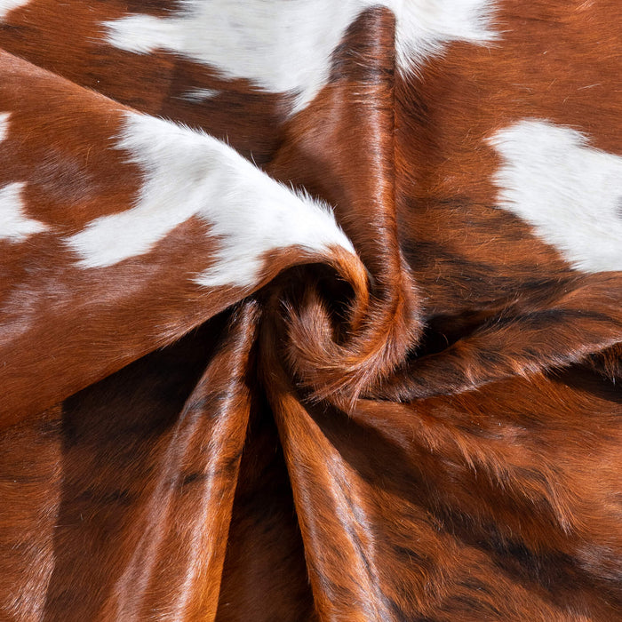 Tricolor Brindle Mix Cowhide Rug Size 6'10" L x 6'7" W 9529
