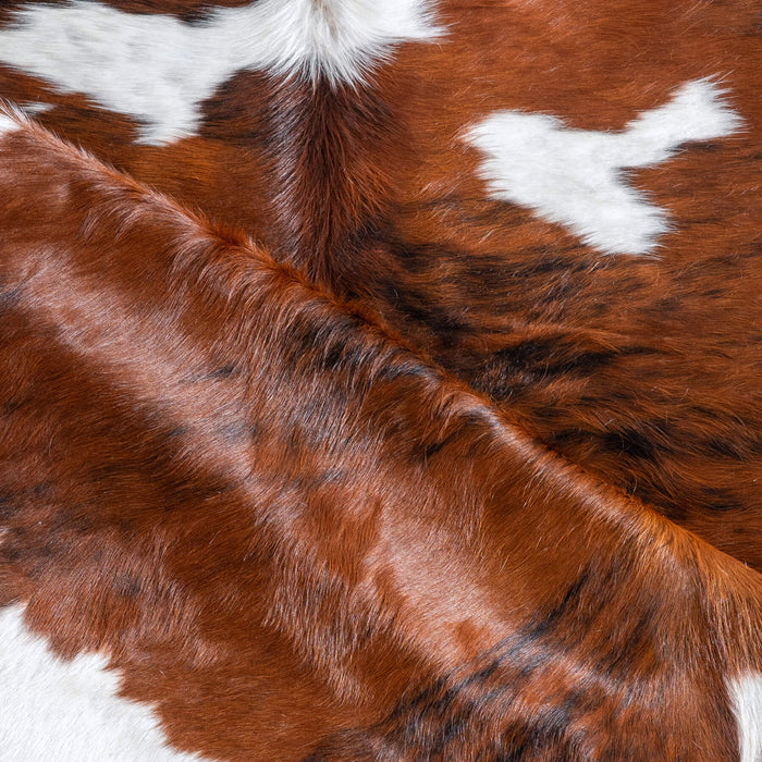 Tricolor Brindle Mix Cowhide Rug Size 6'10" L x 6'7" W 9529