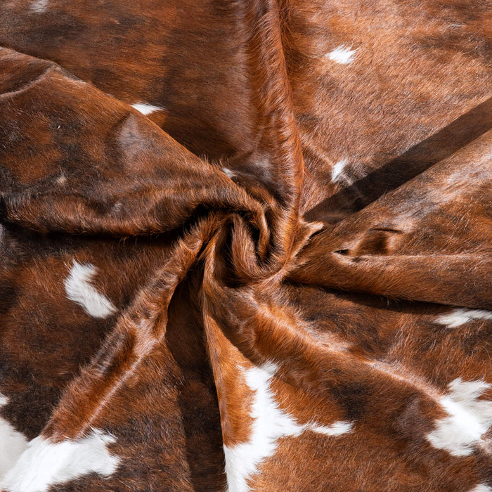 Tricolor Brindle Mix Cowhide Rug Size 7'6" L x 7'3" W 9530