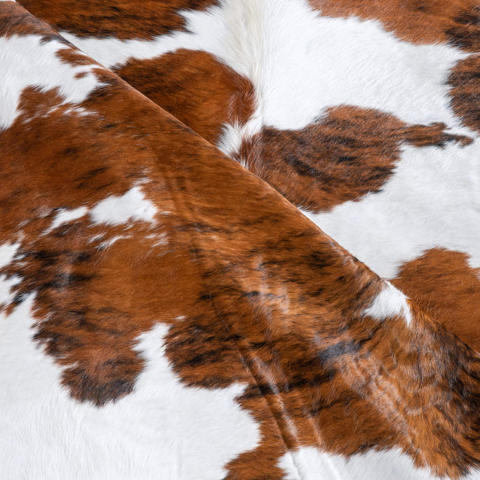 Tricolor Brindle Mix Cowhide Rug Size 7'5" L x 7'1" W 9531