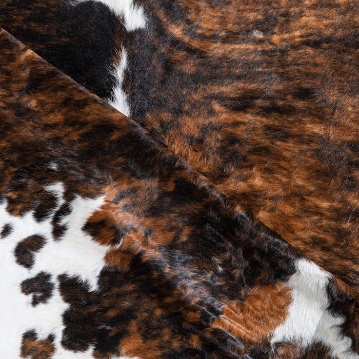 Tricolor Brindle Mix Cowhide Rug Size 7'9" L x 7'0" W 9541