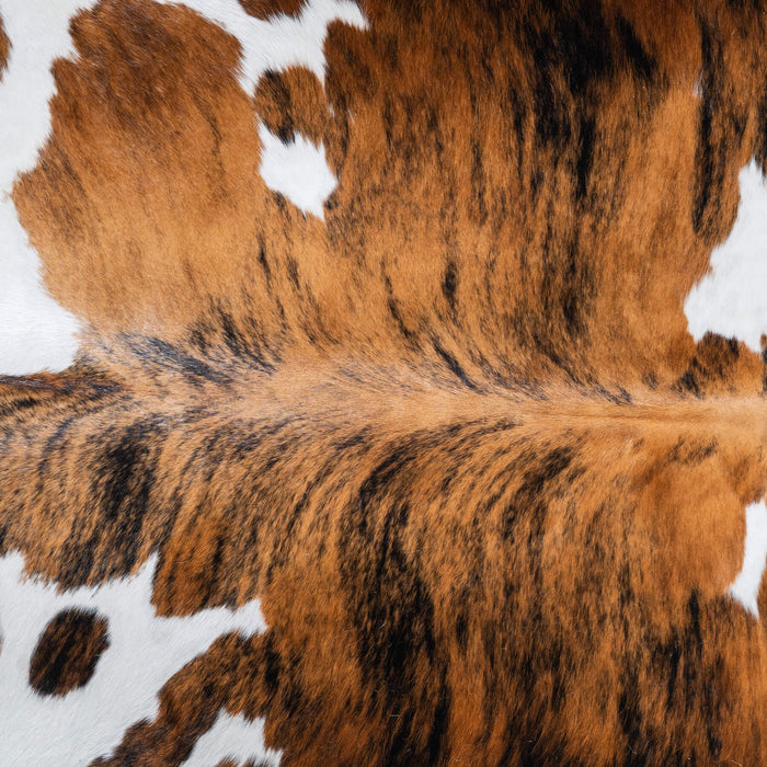 Tricolor Brindle Mix Cowhide Rug Size 7'3" L x 6'11" W 9547