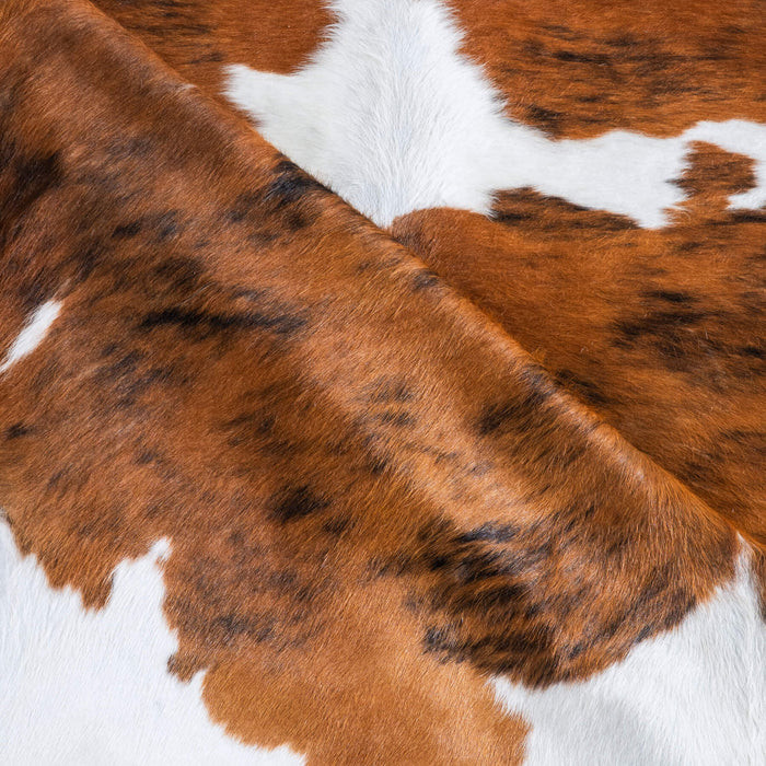 Tricolor Brindle Mix Cowhide Rug Size 7'3" L x 7'1" W 9553