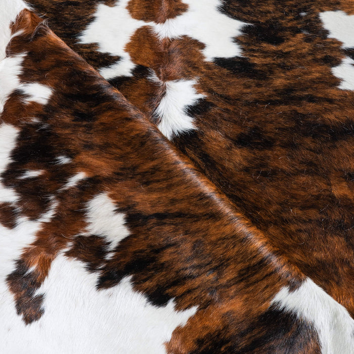 Tricolor Brindle Mix Cowhide Rug Size 7'5" L x 6'9" W 9557
