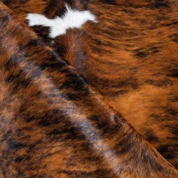 Tricolor Brindle Mix Cowhide Rug Size 6'9" L x 6'3" W 9558