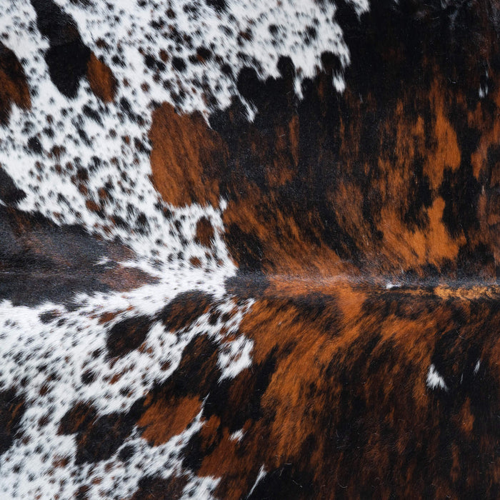 Tricolor Brindle Mix Cowhide Rug Size 7'5" L x 6'2" W 9567