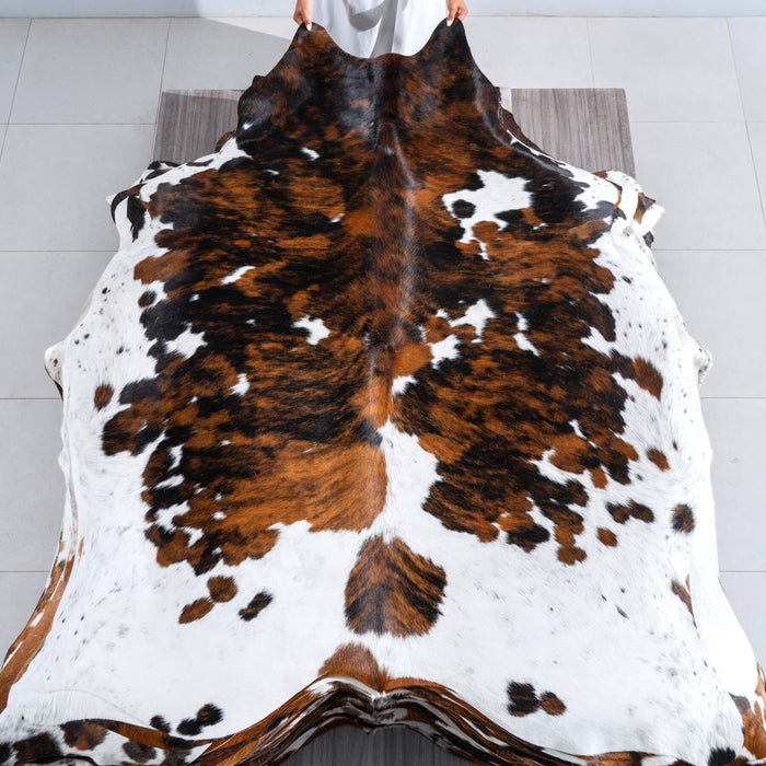 Tricolor Cowhide Rug Size 7'5" L x 5'10" W 9570