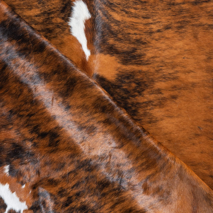 Brindle White Belly Cowhide Rug Size 7'2" L x 6'6" W 9572