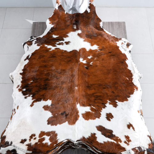 Tricolor Cowhide Rug Size 7'10" L x 6'7" W 9579