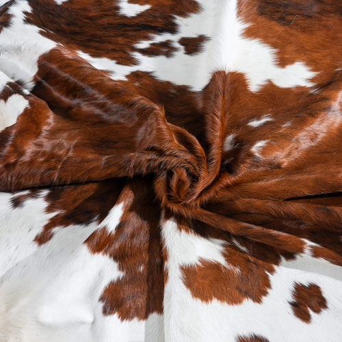 Tricolor Cowhide Rug Size 7'10" L x 6'7" W 9579