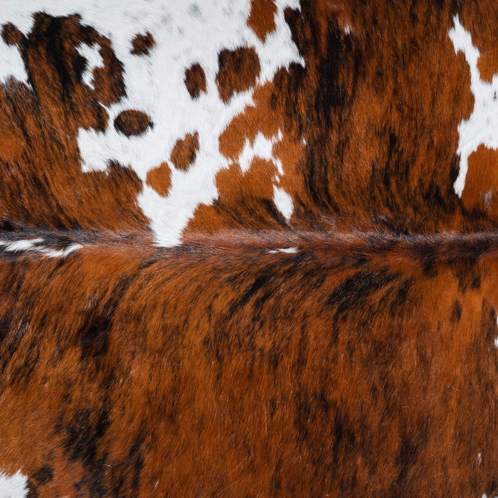 Tricolor Brindle Mix Cowhide Rug Size 7'2" L x 6'7" W 9580