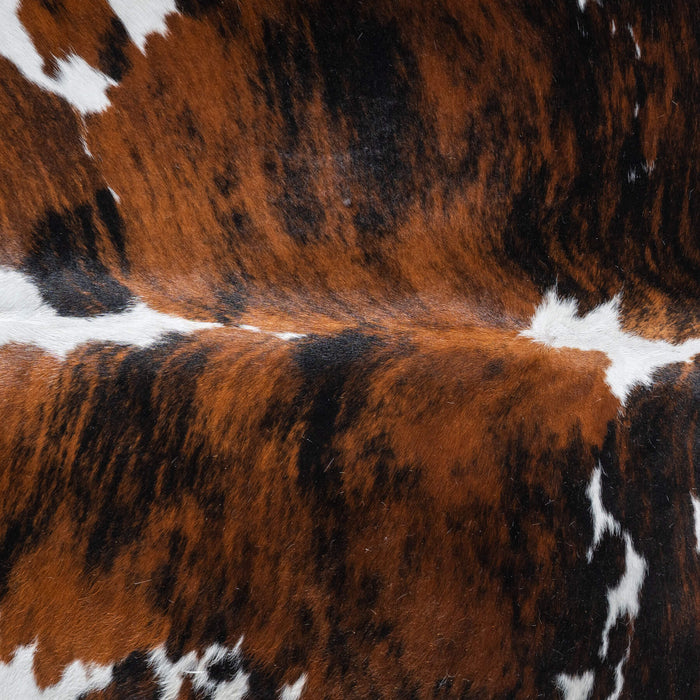 Tricolor Brindle Mix Cowhide Rug Size 6'11" L x 6'4" W 9583