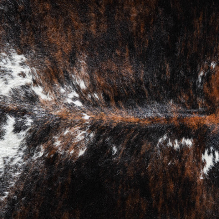 Tricolor Brindle Mix Cowhide Rug Size 6'9" L x 6'2" W 9590