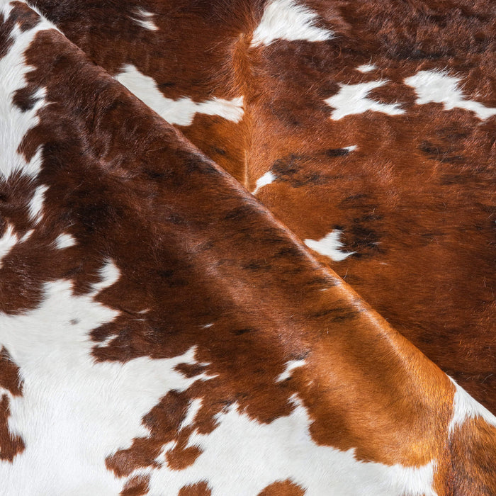 Tricolor Brindle Mix Cowhide Rug Size 7'6" L x 6'8" W 9592