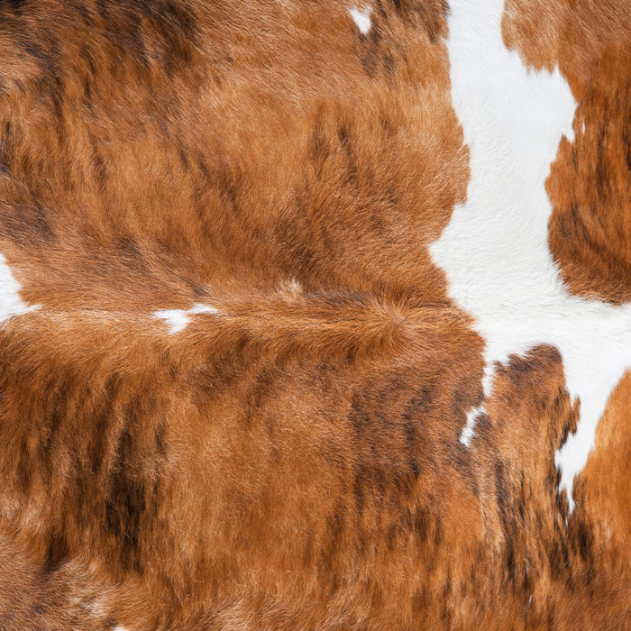 Tricolor Brindle Mix Cowhide Rug Size 7'5" L x 6'8" W 9593