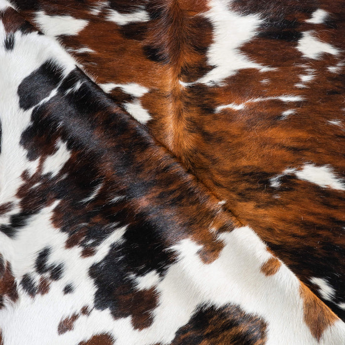 Tricolor Cowhide Rug Size 7'4" L x 6'9" W 9594