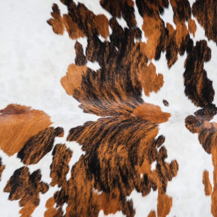 White Tricolor Cowhide Rug Size 7'2" L x 6'9" W 9602