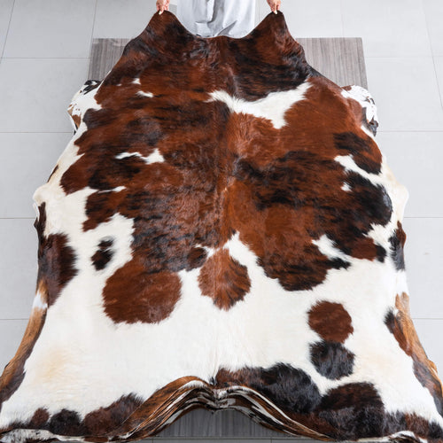 Tricolor Cowhide Rug Size 7'5" L x 7'3" W 9604