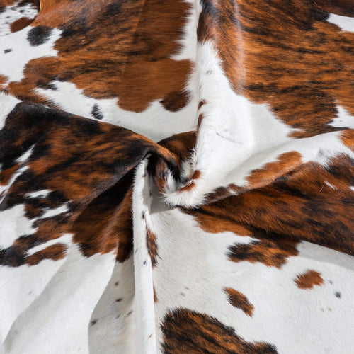 White Tricolor Cowhide Rug Size 6'5" L x 6'8" W 9609