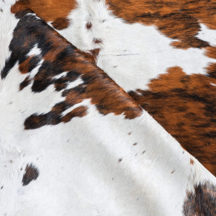 White Tricolor Cowhide Rug Size 6'5" L x 6'8" W 9609