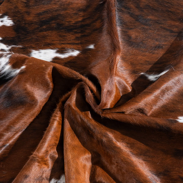 Tricolor Brindle Mix Cowhide Rug Size 6'11" L x 6'7" W 9610