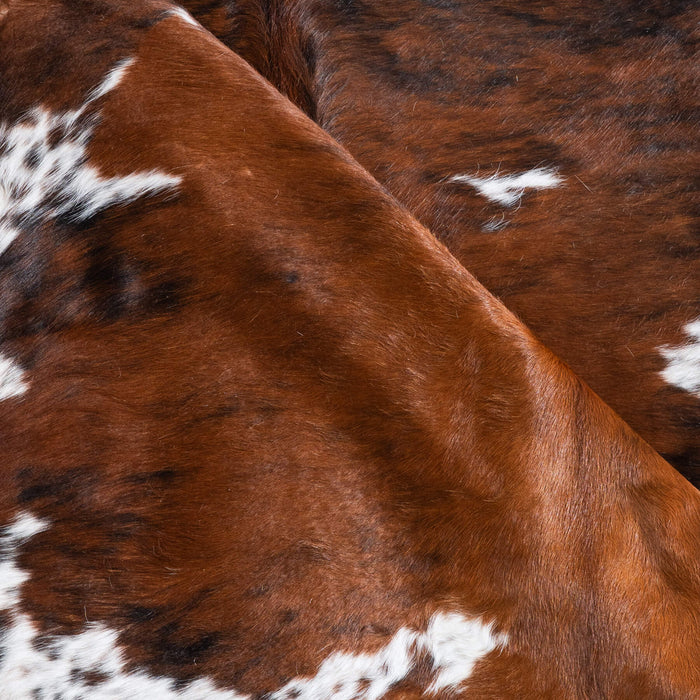 Tricolor Brindle Mix Cowhide Rug Size 6'11" L x 6'7" W 9610