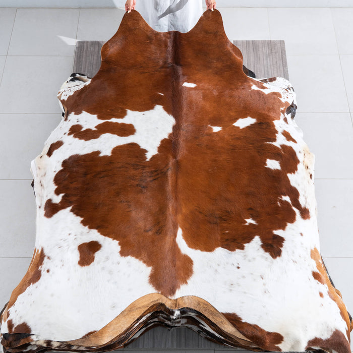 Tricolor Cowhide Rug Size 7'8" L x 7'3" W 9613