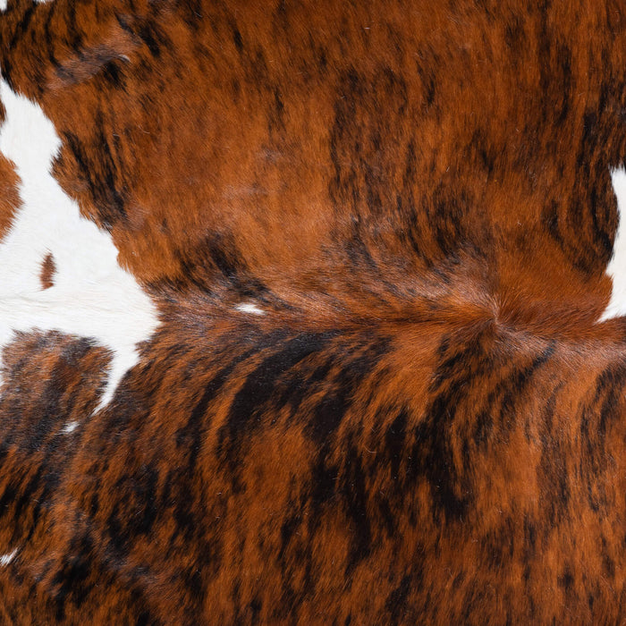 Tricolor Brindle Mix Cowhide Rug Size 7'1" L x 6'10" W 9615