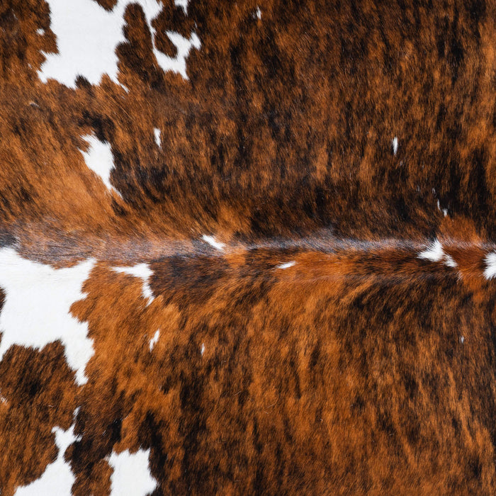 Tricolor Brindle Mix Cowhide Rug Size 7'9" L x 7'3" W 9616