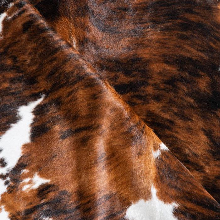 Tricolor Brindle Mix Cowhide Rug Size 7'3" L x 6'5" W 9618