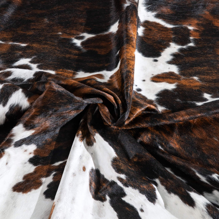 Dark Tricolor Cowhide Rug Size 7'9" L x 7'3" W 9621