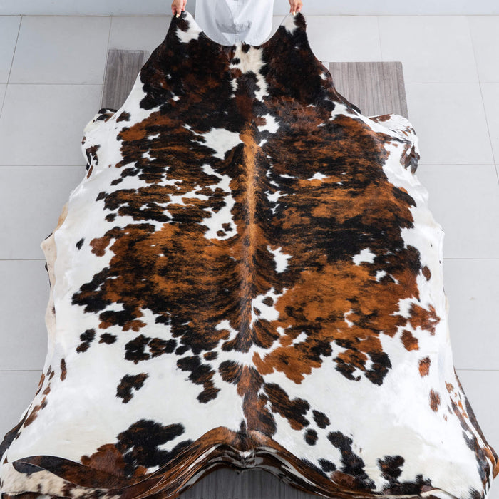 Tricolor Cowhide Rug Size 7'9" L x 6'7" W 9624