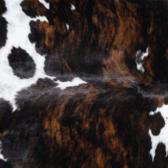 Dark Tricolor Cowhide Rug Size 7'1" L x 6'5" W 9626