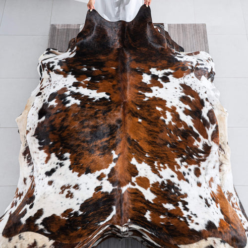Tricolor Cowhide Rug Size 7'3" L x 6'3" W 9628