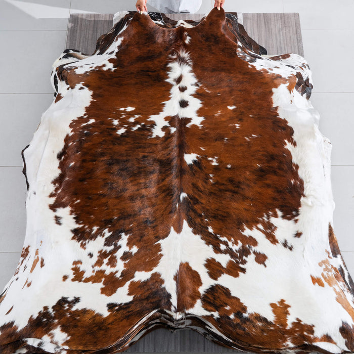 Tricolor Cowhide Rug Size 6'11" L x 6'5" W 9631