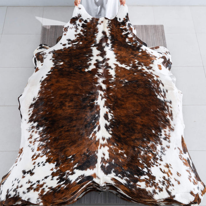 Tricolor Cowhide Rug Size 7'10" L x 6'10" W 9632