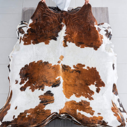 Tricolor Cowhide Rug Size 6'8" L x 6'3" W 9634