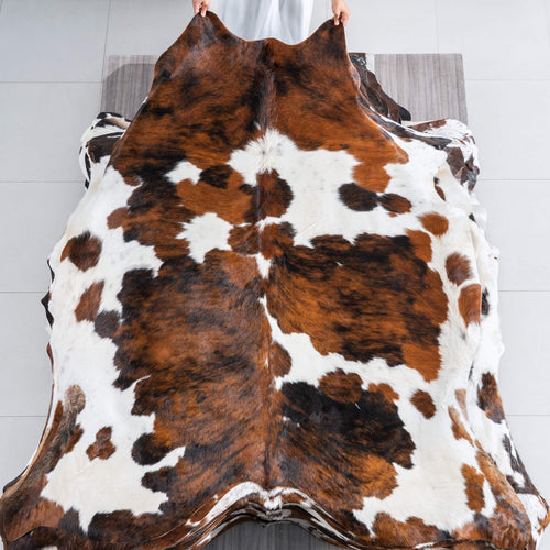 Tricolor Cowhide Rug Size 7'0" L x 6'7" W 9636