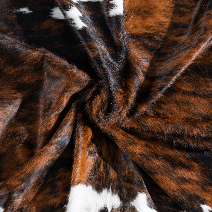 Tricolor Brindle Mix Cowhide Rug Size 7'11" L x 7'5" W 9637