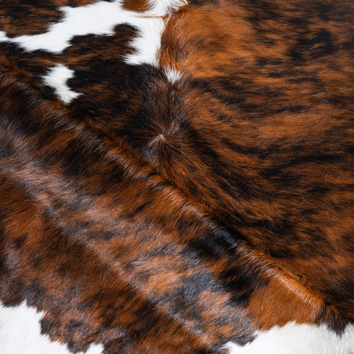 Tricolor Brindle Mix Cowhide Rug Size 7'11" L x 7'5" W 9637