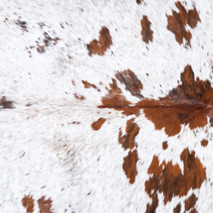 White Tricolor Cowhide Rug Size 7'11" L x 7'2" W 9639