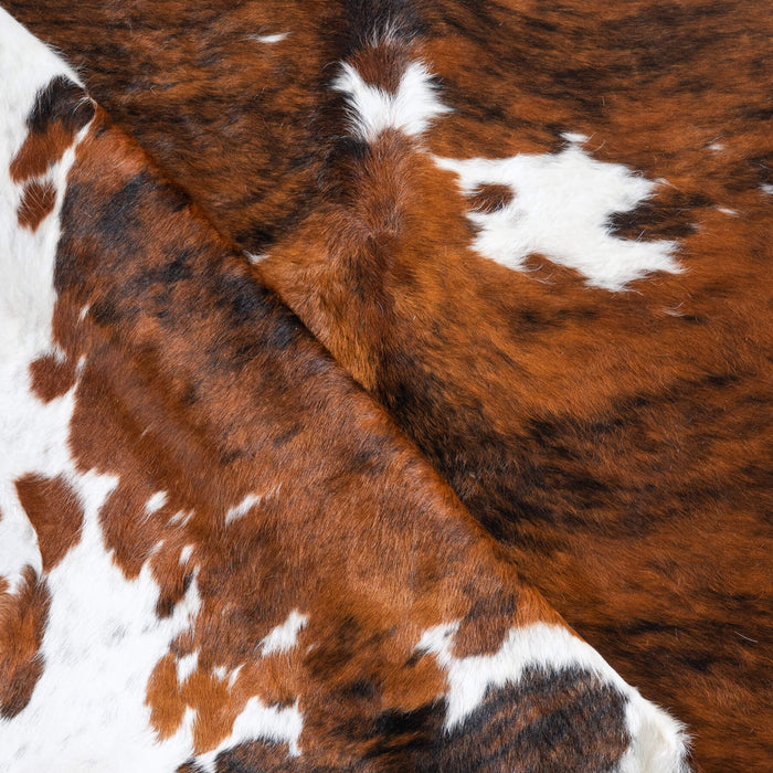 Tricolor Brindle Mix Cowhide Rug Size 7'0" L x 6'6" W 9641