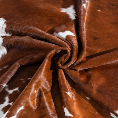Tricolor Brindle Mix Cowhide Rug Size 7'3" L x 6'7" W 9646