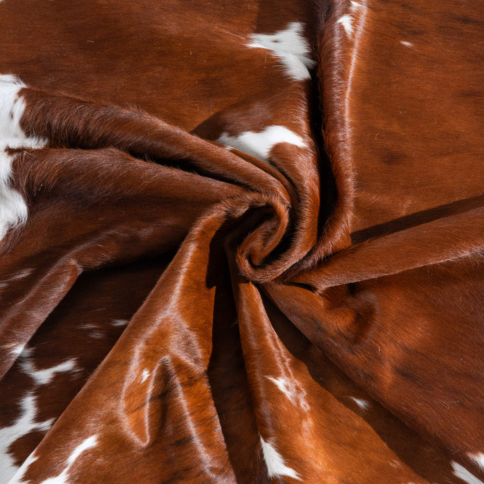 Tricolor Brindle Mix Cowhide Rug Size 7'3" L x 6'7" W 9646