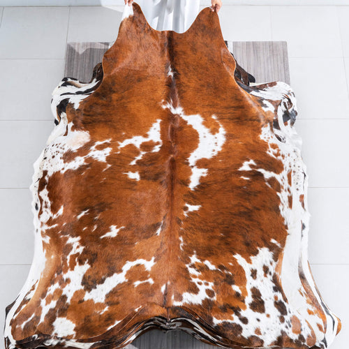Tricolor Cowhide Rug Size 7'6" L x 6'1" W 9648