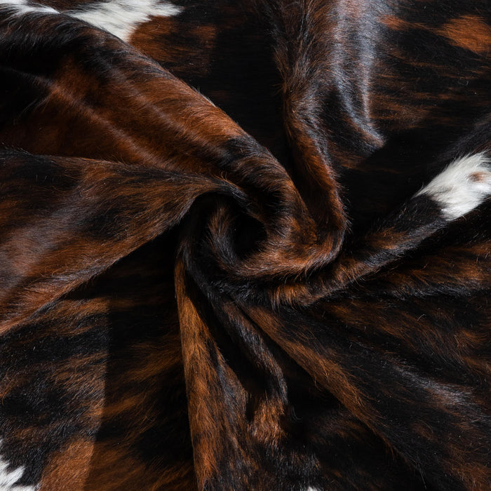 Dark Tricolor Cowhide Rug Size 7'3" L x 5'8" W 9650