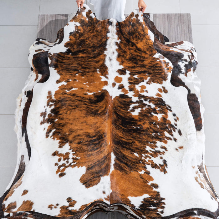 Tricolor Cowhide Rug Size 6'6" L x 6'5" W 9655