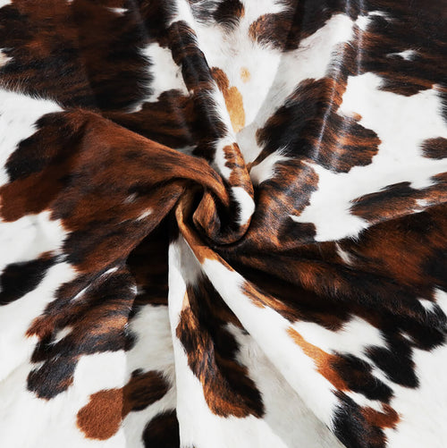 Tricolor Cowhide Rug Size 7'5" L x 6'10" W 9658