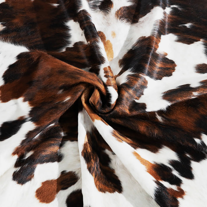 Tricolor Cowhide Rug Size 7'5" L x 6'10" W 9658
